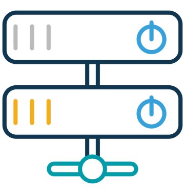 Web ve Seo projeleri için sunucu glif izole vektör simge