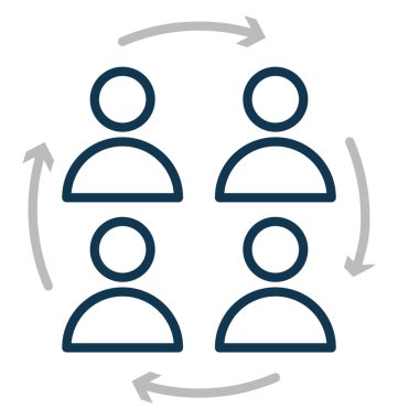 Web ve Seo projeler için takım ağ glif izole vektör simge