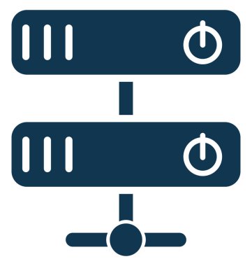 Web ve Seo projeleri için sunucu glif izole vektör simge