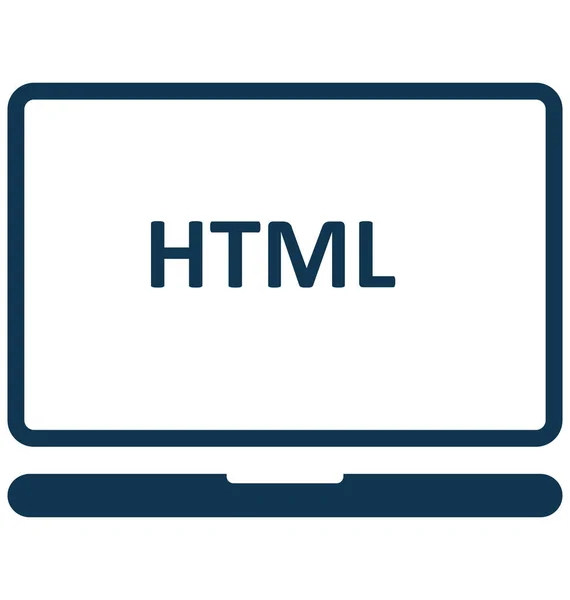 Icône Vectorielle Isolée Glyphe Code Html Pour Les Projets Web — Image vectorielle