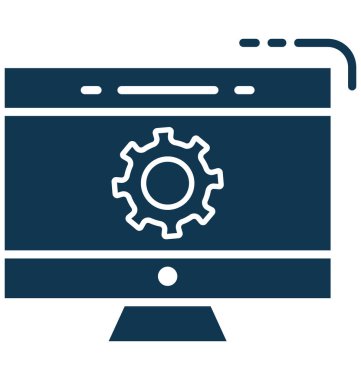 Web ayarı glif izole vektör simgesi Web ve Seo projeleri için