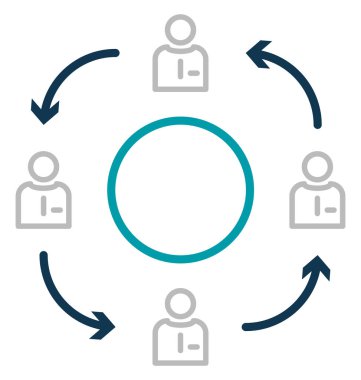 Web ve Seo projeler için takım glif izole vektör simge