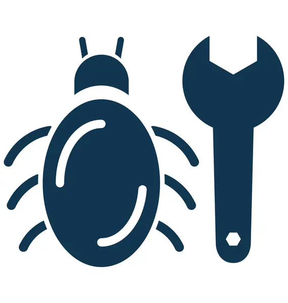 Bug Glyph Isolado Vector Ícone Para Web Seo Projetos — Vetor de Stock