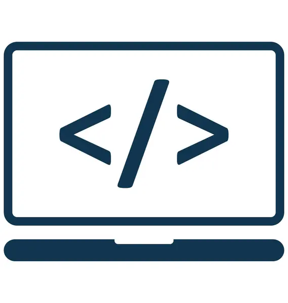 Html Code Glyph Geïsoleerd Vector Icon Voor Web Seo Projecten — Stockvector