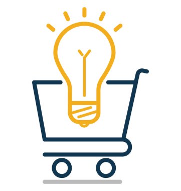 Web ve Seo projeleri için fikirler glif izole vektör simgesi alışveriş