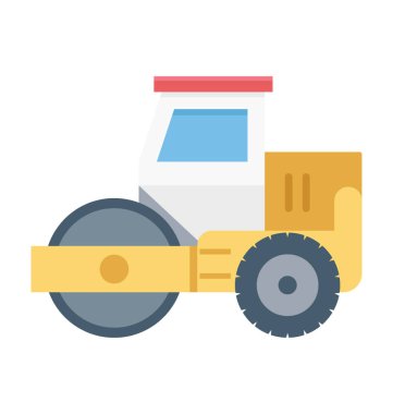 Ekskavatör serin renk illüstrasyon vektör simgesi