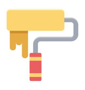 Boya silindiri renk illüstrasyon vektör simgesi