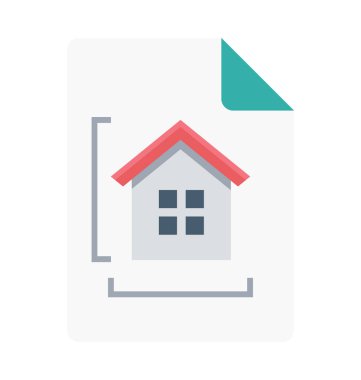 Mimari Kağıt renk illüstrasyon vektör simgesi