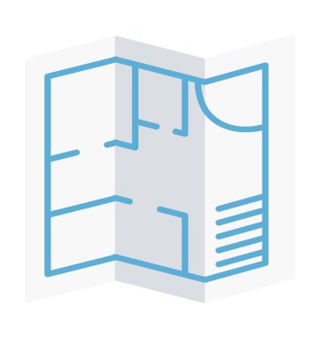 İnşaat harita renk illüstrasyon vektör simgesi