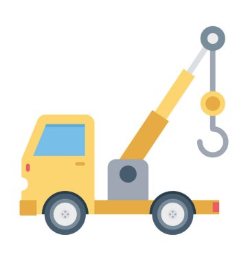 Çekici kamyon renk illüstrasyon vektör simgesi