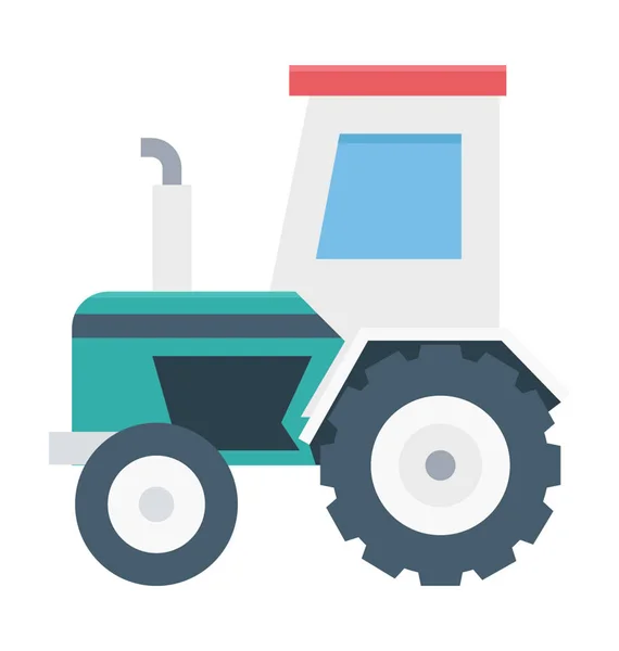 Tractor Color Ilustración Vector Icono — Archivo Imágenes Vectoriales