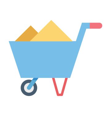 El arabası renk illüstrasyon vektör simgesi