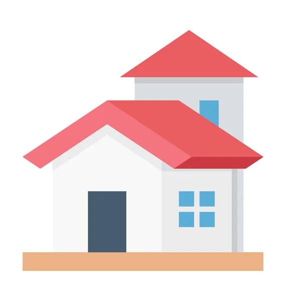 House Color Illustration Vector Icon — Stock Vector