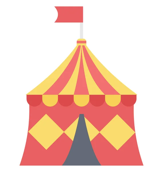Icona Illustrazione Vettoriale Tenda Circo — Vettoriale Stock