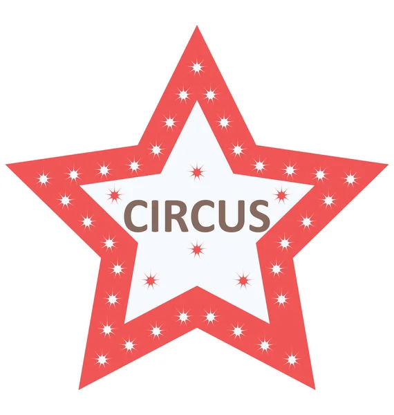 Τσίρκο Αστέρι Διακριτικού Διανυσματικά Εικονογράφηση Εικόνα — Διανυσματικό Αρχείο