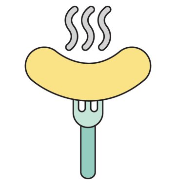 Sosis renk vektör illüstrasyon izole tamamen düzenlenebilir