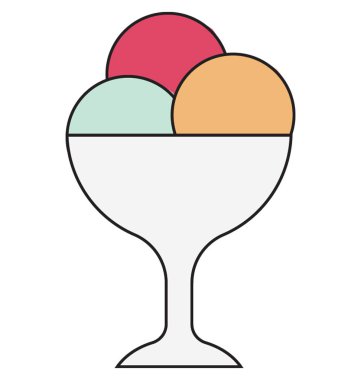 Dondurma renk vektör illüstrasyon izole tamamen düzenlenebilir