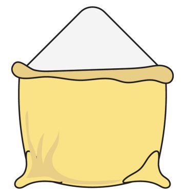 Un çuvalı renk vektör illüstrasyon izole tamamen düzenlenebilir