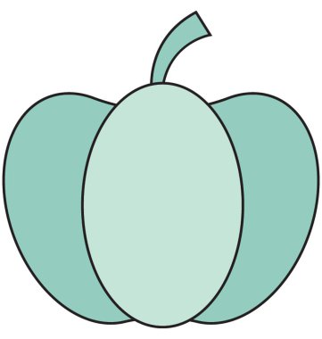 Dolmalık biber renk vektör illüstrasyon izole tamamen düzenlenebilir