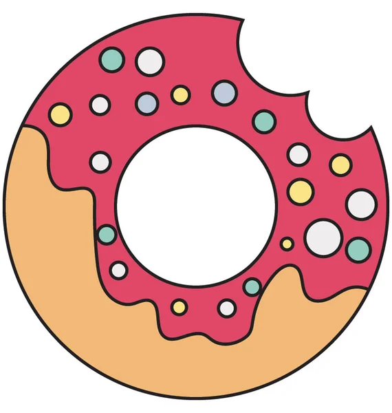 Donut Color Vector Ilustración Aislado Totalmente Editable — Vector de stock