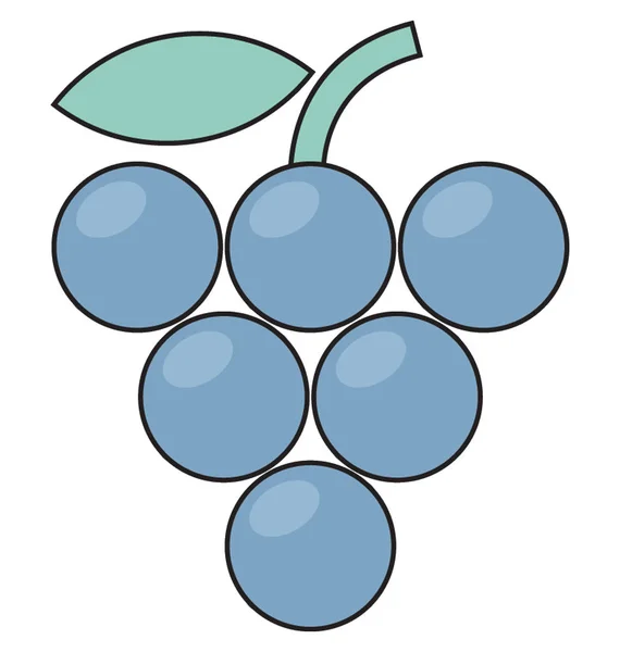 Druiven Kleur Vector Illustratie Geïsoleerde Volledig Bewerkbaar — Stockvector