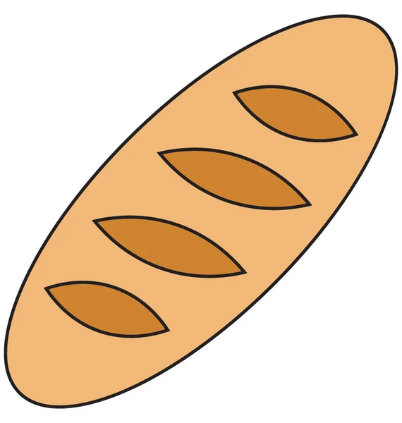 Baguette Color Vector Ilustração Isolado Totalmente Editável —  Vetores de Stock