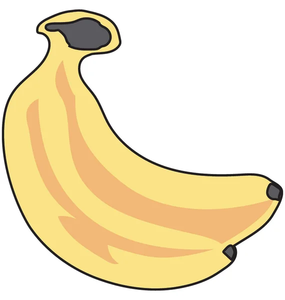 Banaan Kleur Vector Illustratie Geïsoleerde Volledig Bewerkbaar — Stockvector