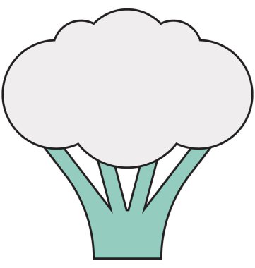 Karnabahar renk vektör illüstrasyon izole tamamen düzenlenebilir