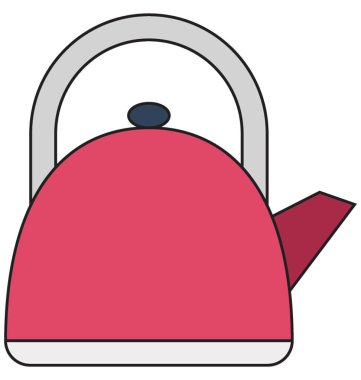 Çay Pot renk vektör illüstrasyon izole tamamen düzenlenebilir