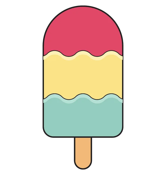 Popsicle Színes Vektoros Illusztráció Elszigetelt Teljesen Szerkeszthető — Stock Vector