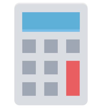 Hesap makinesi izole vektör çizim simgesini düzenlenebilir