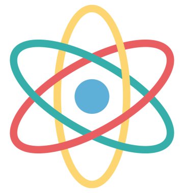 Atom renkli izole vektör çizim simgesini düzenlenebilir
