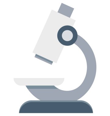 Mikroskop izole vektör çizim simgesini düzenlenebilir