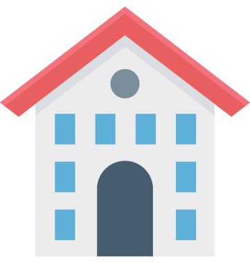 Okul binası izole vektör illüstrasyon simge düzenlenebilir