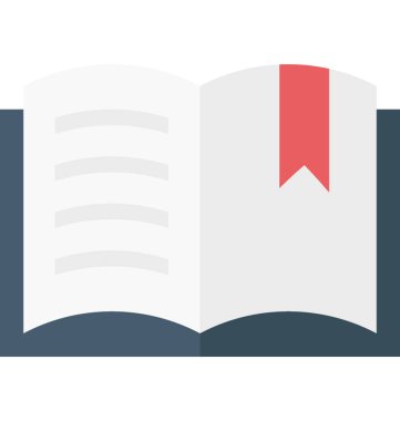 Açık kitap izole vektör çizim simgesini düzenlenebilir