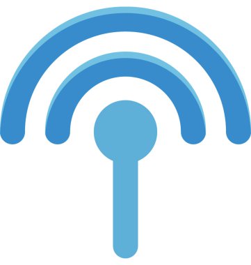 WiFi sinyallerini izole vektör çizim simgesini düzenlenebilir