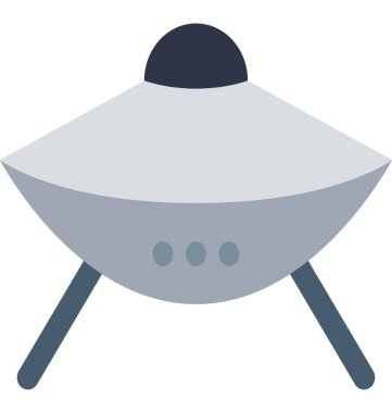 UFO renkli izole vektör illüstrasyon simge düzenlenebilir