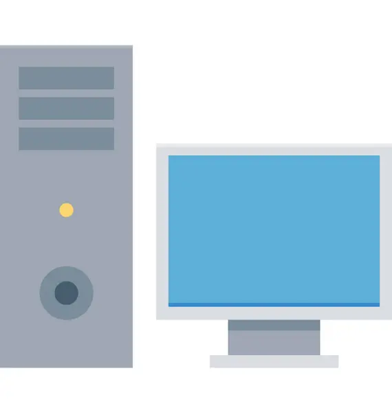 Computer Isolierter Vektor Illustration Icon Editierbar — Stockvektor