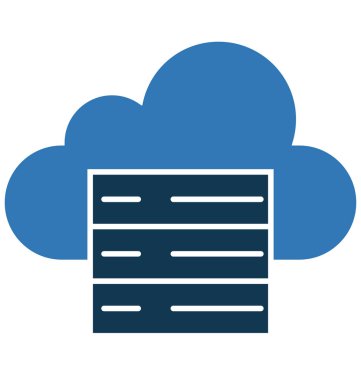 Bulut sunucu izole vektör simgesi düzenlenebilir