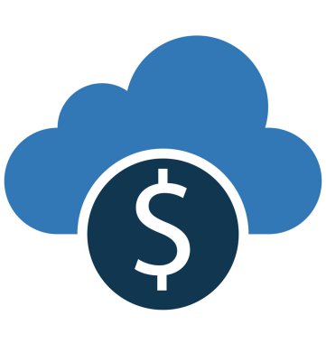 Doları bulut izole vektör simgesi düzenlenebilir