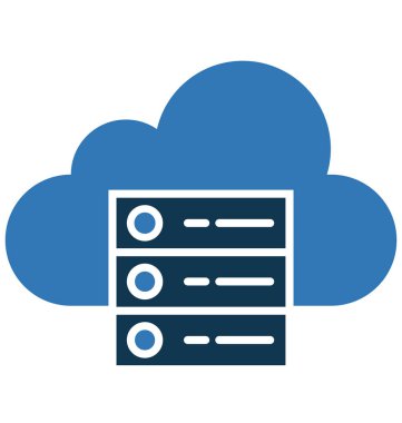 Veri bulut izole vektör simgesi düzenlenebilir