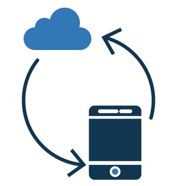 Mobil bulut izole vektör simge düzenlenebilir