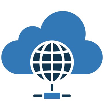 Bulut ağ izole vektör simge düzenlenebilir