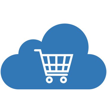 Online alışveriş izole vektör simgesi düzenlenebilir