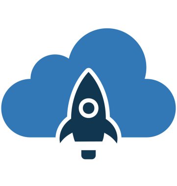 Bulut roket izole vektör simge düzenlenebilir