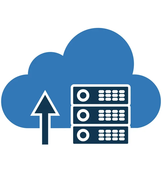 Zwiększyć Ikona Białym Tle Wektor Serwera Cloud Edytowalne — Wektor stockowy