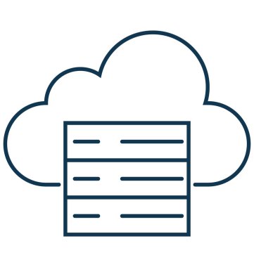 Bulut sunucu izole vektör simgesi düzenlenebilir