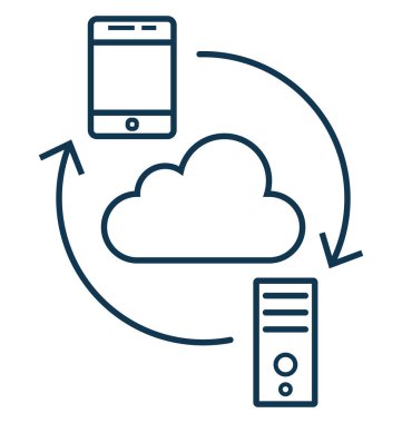 Cloud Computing izole vektör simge düzenlenebilir