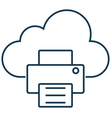 İzole vektör simge düzenlenebilir baskı bulut