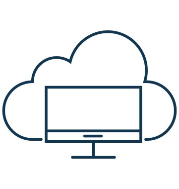 Bulut Lcd izole vektör simge düzenlenebilir